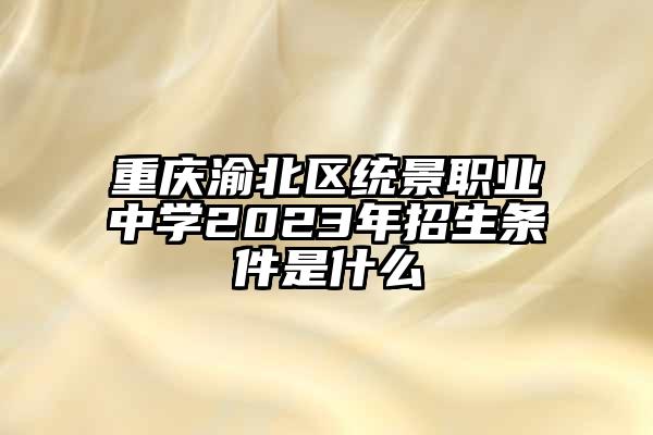 重庆渝北区统景职业中学2023年招生条件是什么